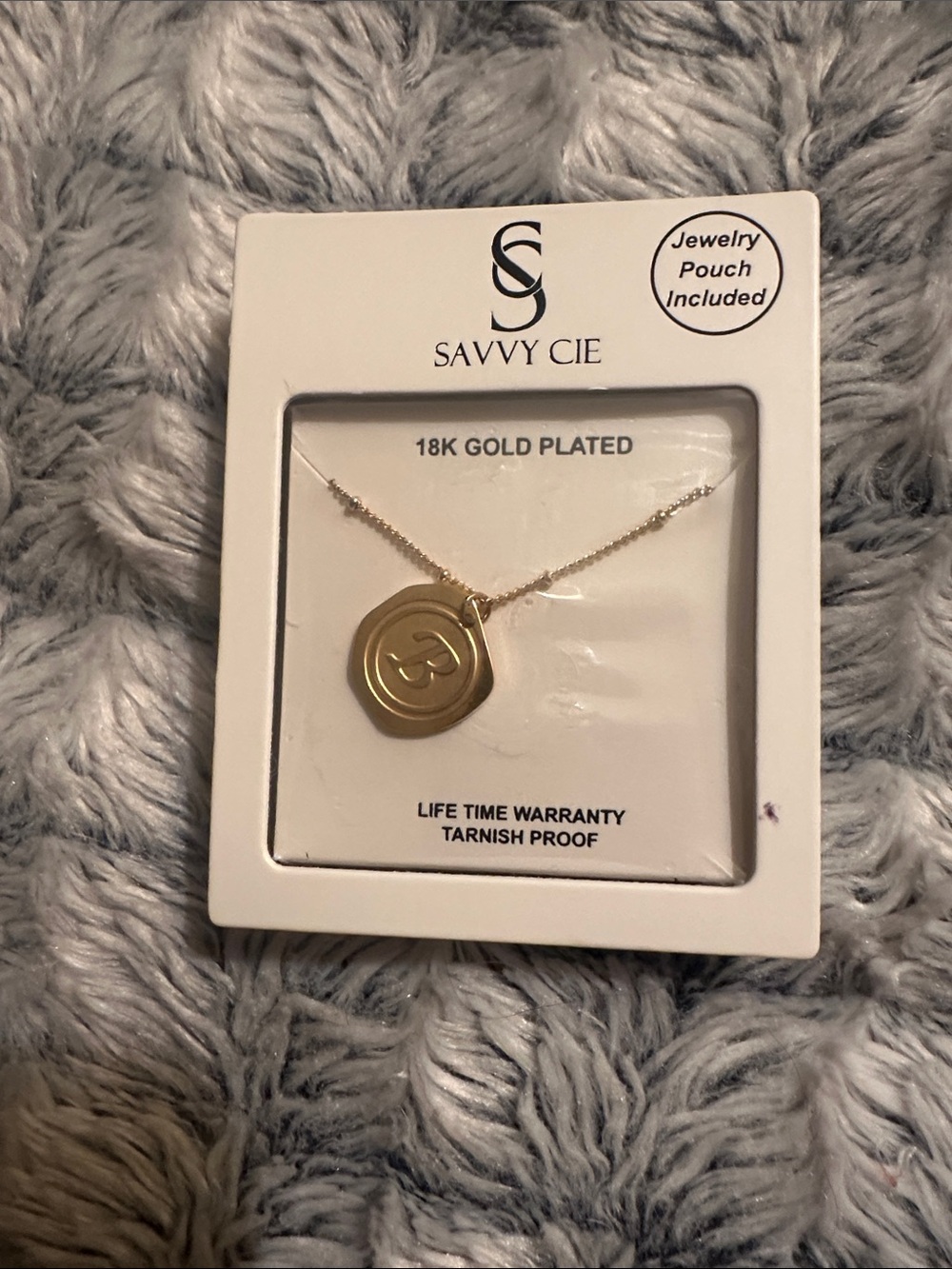 Savvy Cie Gold Initial Pendant Necklace - Gold